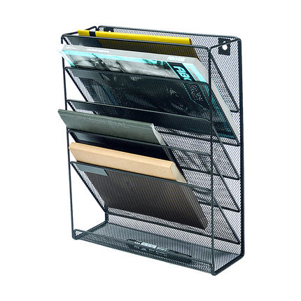 Wall Mount 6 Pocket Hanging File Sorter Organizer Folder Holder Rack Storage.