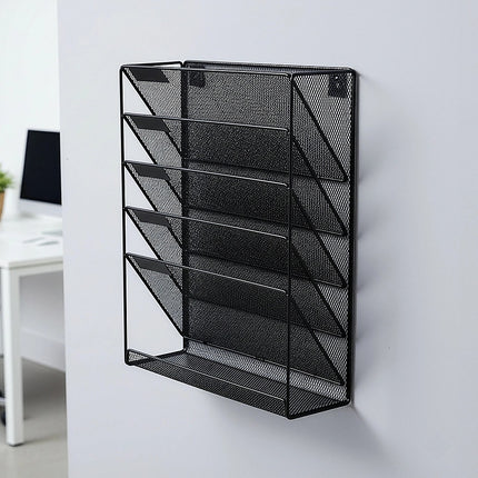 Wall Mount 6 Pocket Hanging File Sorter Organizer Folder Holder Rack Storage.