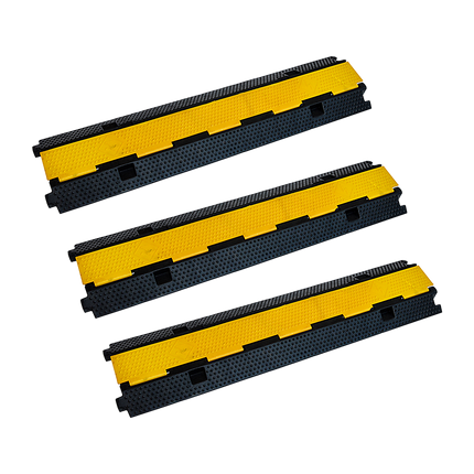 3pcs 2-Cable Rubber Electrical Wire Cover Heavy Duty Protector Dual Channel.