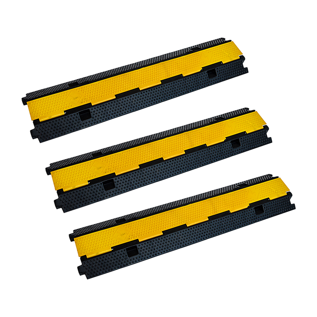 3pcs 2-Cable Rubber Electrical Wire Cover Heavy Duty Protector Dual Channel.
