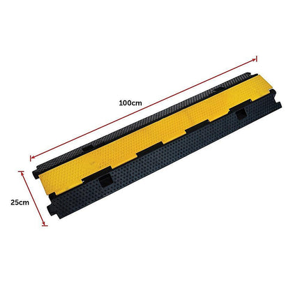 3pcs 2-Cable Rubber Electrical Wire Cover Heavy Duty Protector Dual Channel.