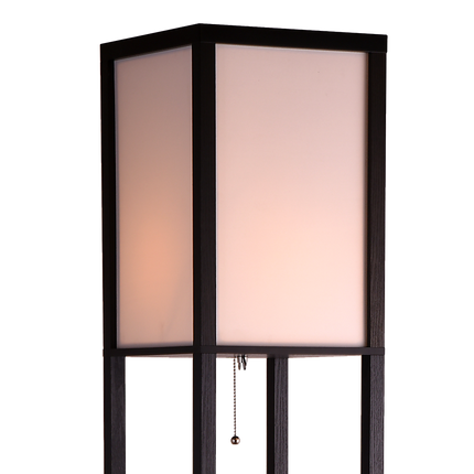 Shelf Floor Lamp - Shade Diffused Light Source with Open-Box Shelves.