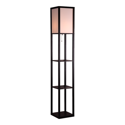 Shelf Floor Lamp - Shade Diffused Light Source with Open-Box Shelves.