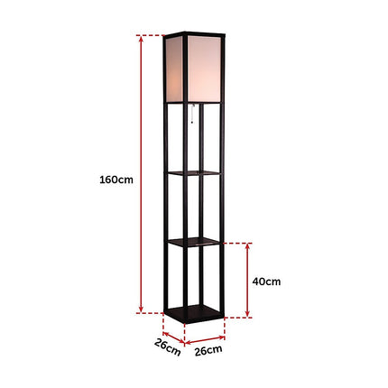 Shelf Floor Lamp - Shade Diffused Light Source with Open-Box Shelves.