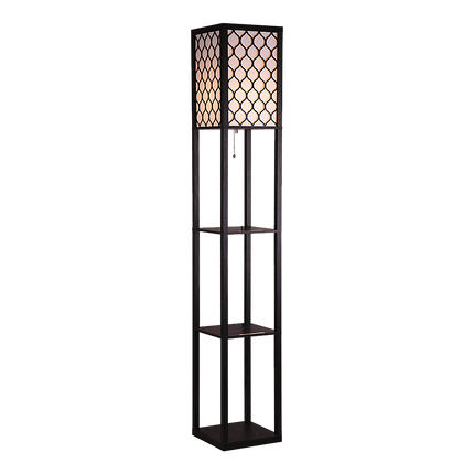 Shelf Floor Lamp - Shade Diffused Light Source with Open-Box Shelves.