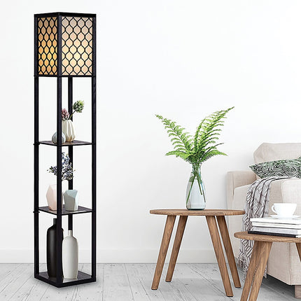 Shelf Floor Lamp - Shade Diffused Light Source with Open-Box Shelves.