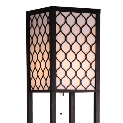 Shelf Floor Lamp - Shade Diffused Light Source with Open-Box Shelves.