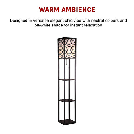 Shelf Floor Lamp - Shade Diffused Light Source with Open-Box Shelves.