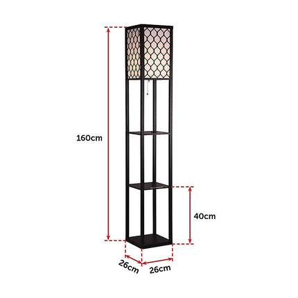 Shelf Floor Lamp - Shade Diffused Light Source with Open-Box Shelves.