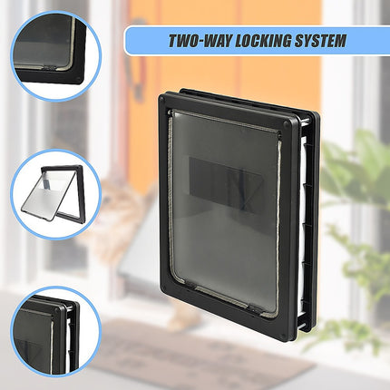 Pet Cat Dog Safe Security Flap Locking Door.
