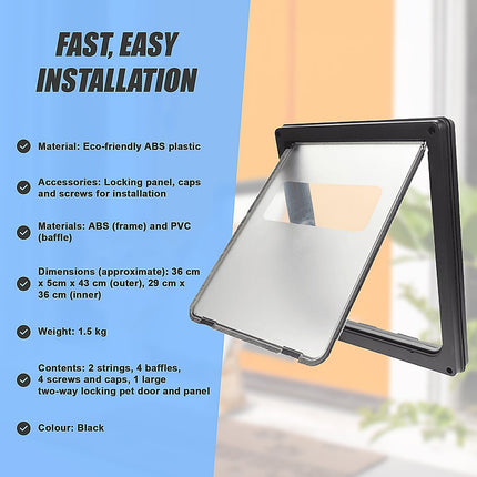 Pet Cat Dog Safe Security Flap Locking Door.