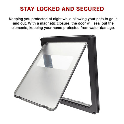 Pet Cat Dog Safe Security Flap Locking Door.