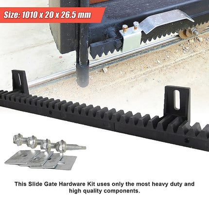 Sliding Gate Hardware Accessories Kit - 4m Gear Rack Track.