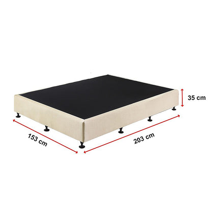 Palermo Queen Ensemble Bed Base Platinum Natural Sand Linen Fabric.