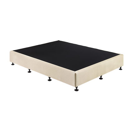 Palermo Queen Ensemble Bed Base Platinum Natural Sand Linen Fabric.