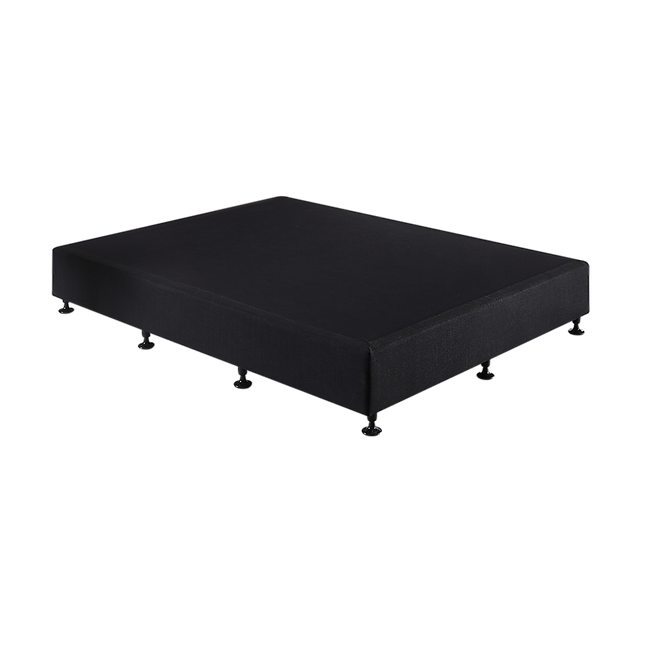 Palermo King Single Ensemble Bed Base Midnight Black Linen Fabric.