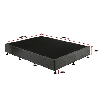 Palermo King Single Ensemble Bed Base Platinum Graphite Linen Fabric.
