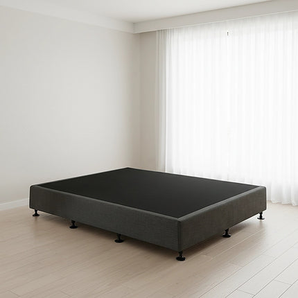 Palermo King Single Ensemble Bed Base Platinum Graphite Linen Fabric.