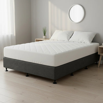 Palermo King Single Ensemble Bed Base Platinum Graphite Linen Fabric.