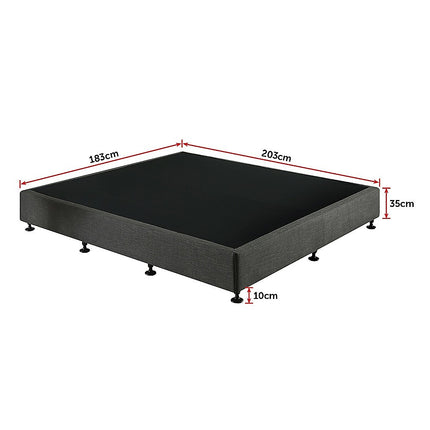 Palermo King Ensemble Bed Base Platinum Graphite Linen Fabric.