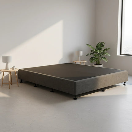 Palermo King Ensemble Bed Base Platinum Graphite Linen Fabric.