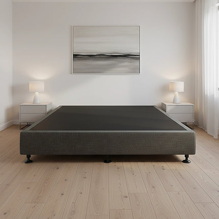 Palermo King Ensemble Bed Base Platinum Graphite Linen Fabric.