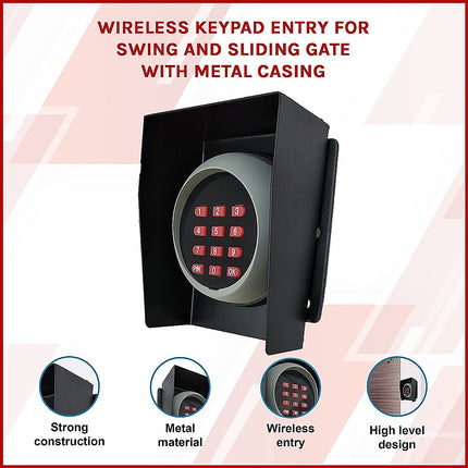 Wireless Keypad Entry For Swing And Sliding Gate with Metal Casing.