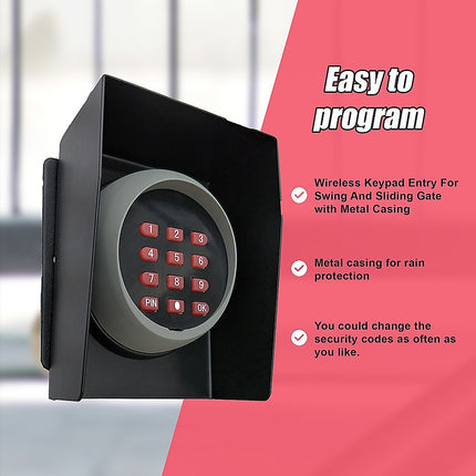 Wireless Keypad Entry For Swing And Sliding Gate with Metal Casing.