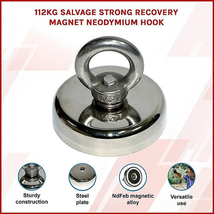 112Kg Salvage Strong Recovery Magnet Neodymium Hook.