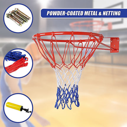 Pro Size Wall Mounted Basketball Hoop Ring Goal Net Rim Dunk Shooting Outdoor.