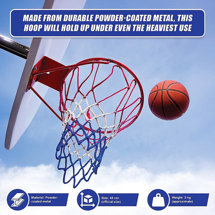Pro Size Wall Mounted Basketball Hoop Ring Goal Net Rim Dunk Shooting Outdoor.