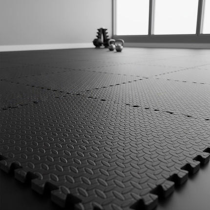 12 Tiles EVA Rubber Foam Gym Mat 60x60cm – 2.5cm Thick Fitness Flooring Set.