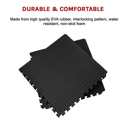 12 Tiles EVA Rubber Foam Gym Mat 60x60cm – 2.5cm Thick Fitness Flooring Set.