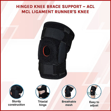 Hinged Knee Brace Support ~ ACL MCL ligament Runner's Knee.