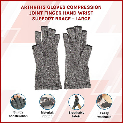 Arthritis Gloves Compression Joint Finger Hand Wrist Support Brace - Large.