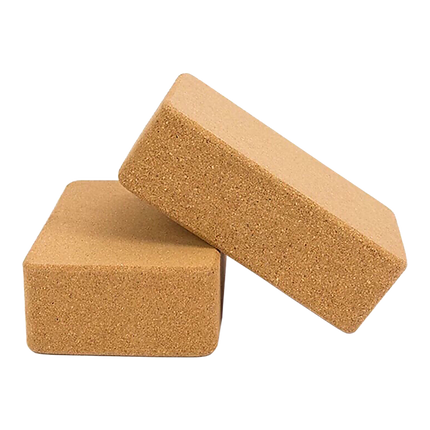 2 x Cork Yoga Block Organic Yoga Prop Accessory Exercise Brick.