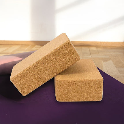 2 x Cork Yoga Block Organic Yoga Prop Accessory Exercise Brick.