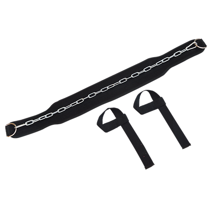 Weight Lifting Belt Gym Back Pull Up Chain Dipping Dip Body Building Training.