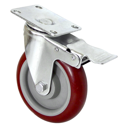 4 X 5" Heavy Duty 400kg Swivel Castor Wheels Trolley Furniture Caster All Brake.