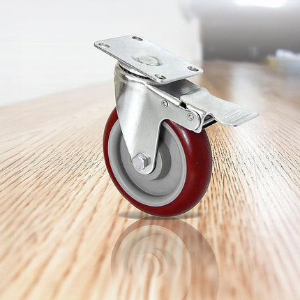 4 X 5" Heavy Duty 400kg Swivel Castor Wheels Trolley Furniture Caster All Brake.