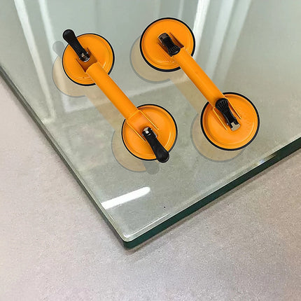 2x 100kg Aluminum Alloy Double Locking Suction Cup Glazer Glass Sucker Lifter.