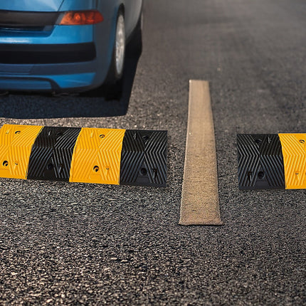 Pair of 1m Long 60T Load Rubber Speed Bump Hump Modular Speed Humps Road Hump.