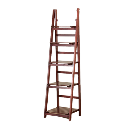 5 Tier Wooden Ladder Shelf Stand Storage Book Shelves Shelving Display Rack.