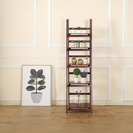 5 Tier Wooden Ladder Shelf Stand Storage Book Shelves Shelving Display Rack.