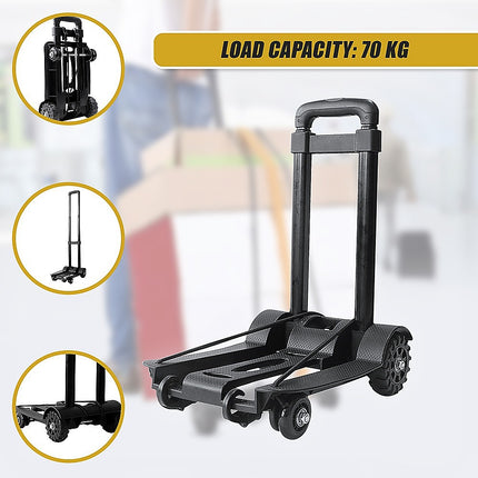 Portable Cart Folding Dolly Push Truck Hand Collapsible Trolley Luggage 70Kg.