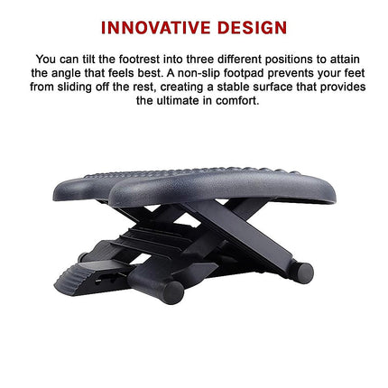 Footrest Under Desk Foot / Leg Rest for Office Chair Ergonomic Computer Plastic.