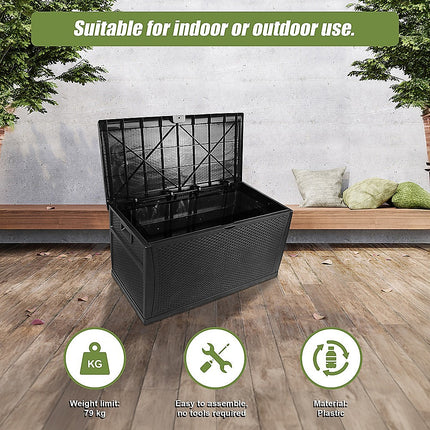 Patio Deck Box Outdoor Storage Plastic Bench Box 450 Litre.