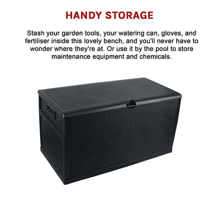 Patio Deck Box Outdoor Storage Plastic Bench Box 450 Litre.
