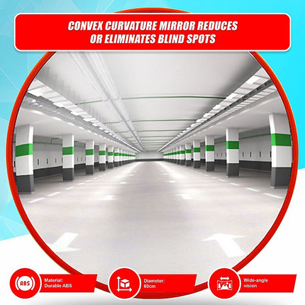 60cm Wide Angle Security Curved Convex Road Safety Mirror Traffic Driveway.