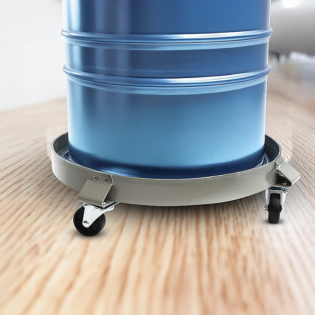 Drum Dolly 450kg 55 Gallon w Swivel Casters Heavy Duty Steel Frame Non Tipping.